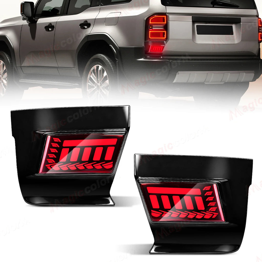 LED Rear Bumper Reflector Lights For Toyota Land Cruiser 250 Prado LC250 2024 2025 Warning | AUTOKITSHOP