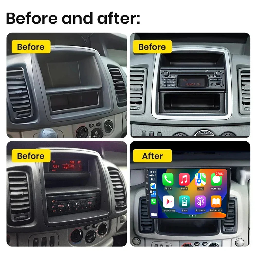 Android Auto Carplay For Renault Trafic 2 Opel Vivaro ANissan primastar 2006-2014 Car Radi