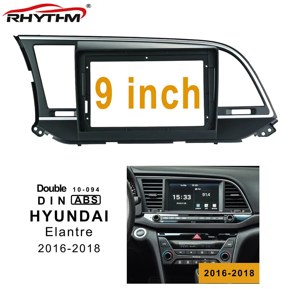 9 Inch 2din Car Fascia For HYUNDAI Elantra 2016-2018 Stereo Fascias Panel Dash Mount Insta | AUTOKITSHOP