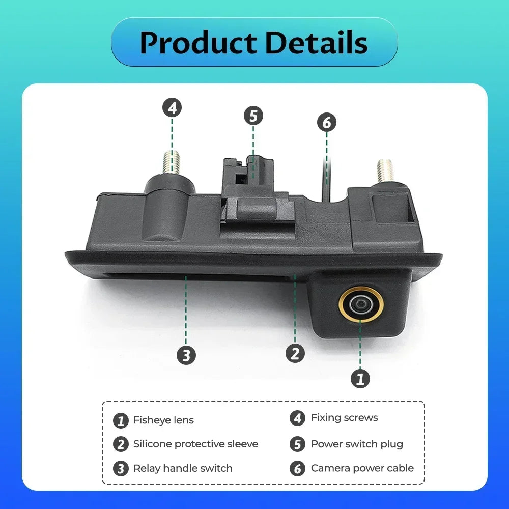 SKIG AHD 1080P 170° Car Rear View Trunk Handle Camera For Volkswagen VW Passat Jetta Tigua