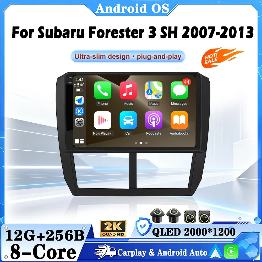 9 inch Android 16 Car Multimedia Video Player For Subaru Forester 3 SH 2007-2013 Wireless