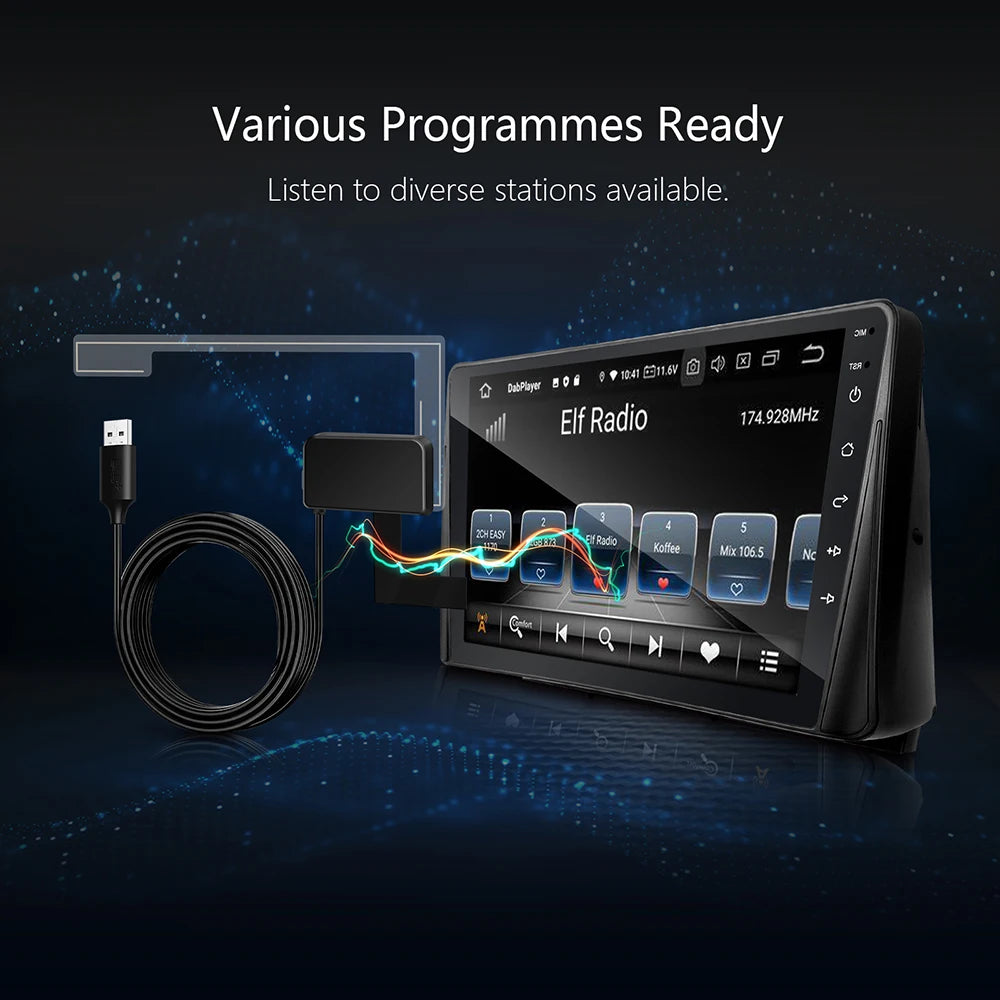 Car DAB+ Box Digital Signal Receiver DAB+ Receiver Antenna Aerial USB Interface Portable F