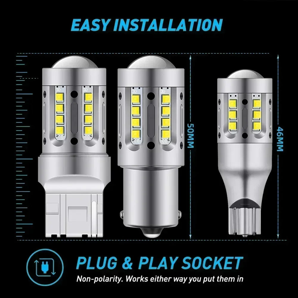 2-Piece LED Interior Light Kit for LED Reverse Light T15 W16W 1156 BA15S P21W W21W 7440 Accesso - Canbus Error-Free B...