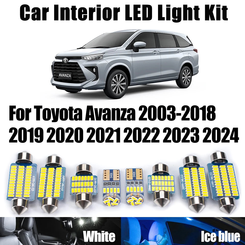 LED Interior Light Kit for Toyota Avanza 2003- 2021 - Canbus Dome Map Door Trunk Bulbs | AUTOKITSHOP