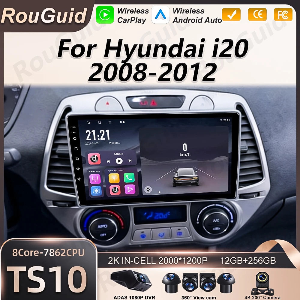 Android 16 Car Radio Multimedia For Hyundai I20 2008 2009 2010 2011 2012 Carplay Auto Play | AUTOKITSHOP