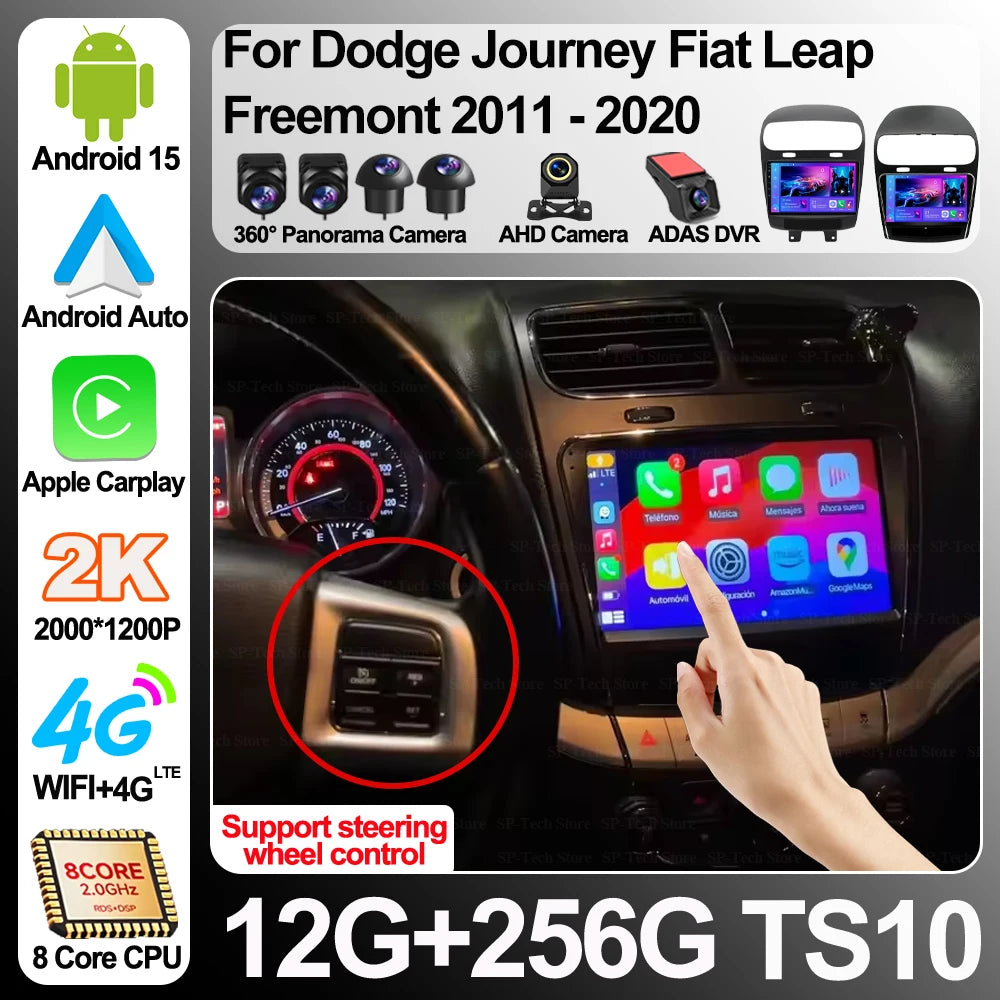 Android 16 Carplay Auto Wifi+5g For Dodge Journey Fiat Leap Freemont 2011 - 2020 Car Radio | AUTOKITSHOP
