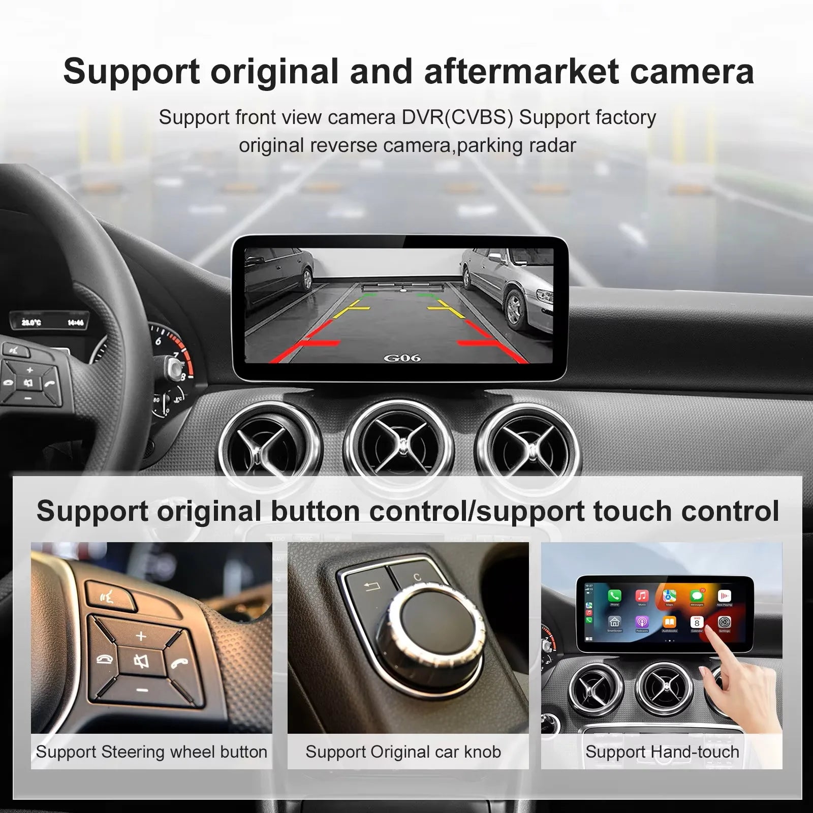 1920*720 Car Multimedia Display For Benz A B CLA GLA W176 W463 W246 2013-2015 NTG4.5 Touch