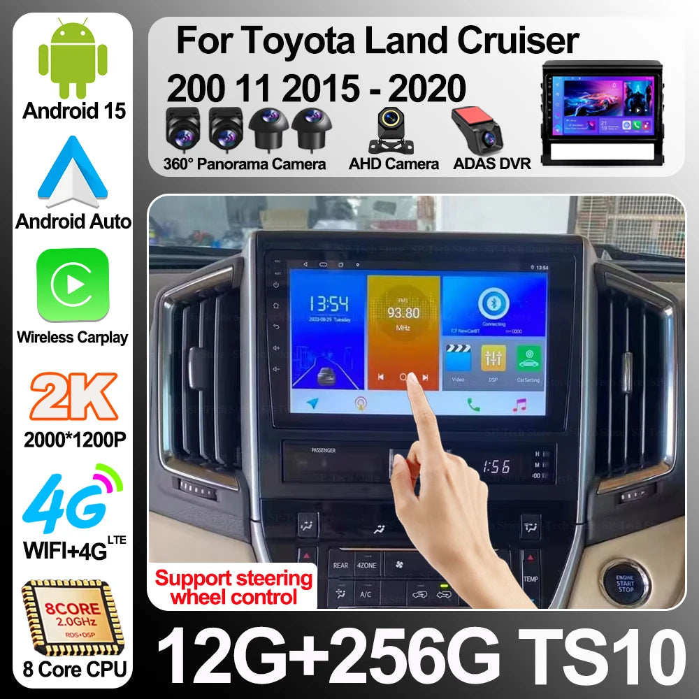 Android 16 For Toyota Land Cruiser 200 11 2015-2020 Car Radio Multimedia Navigation Androi | AUTOKITSHOP