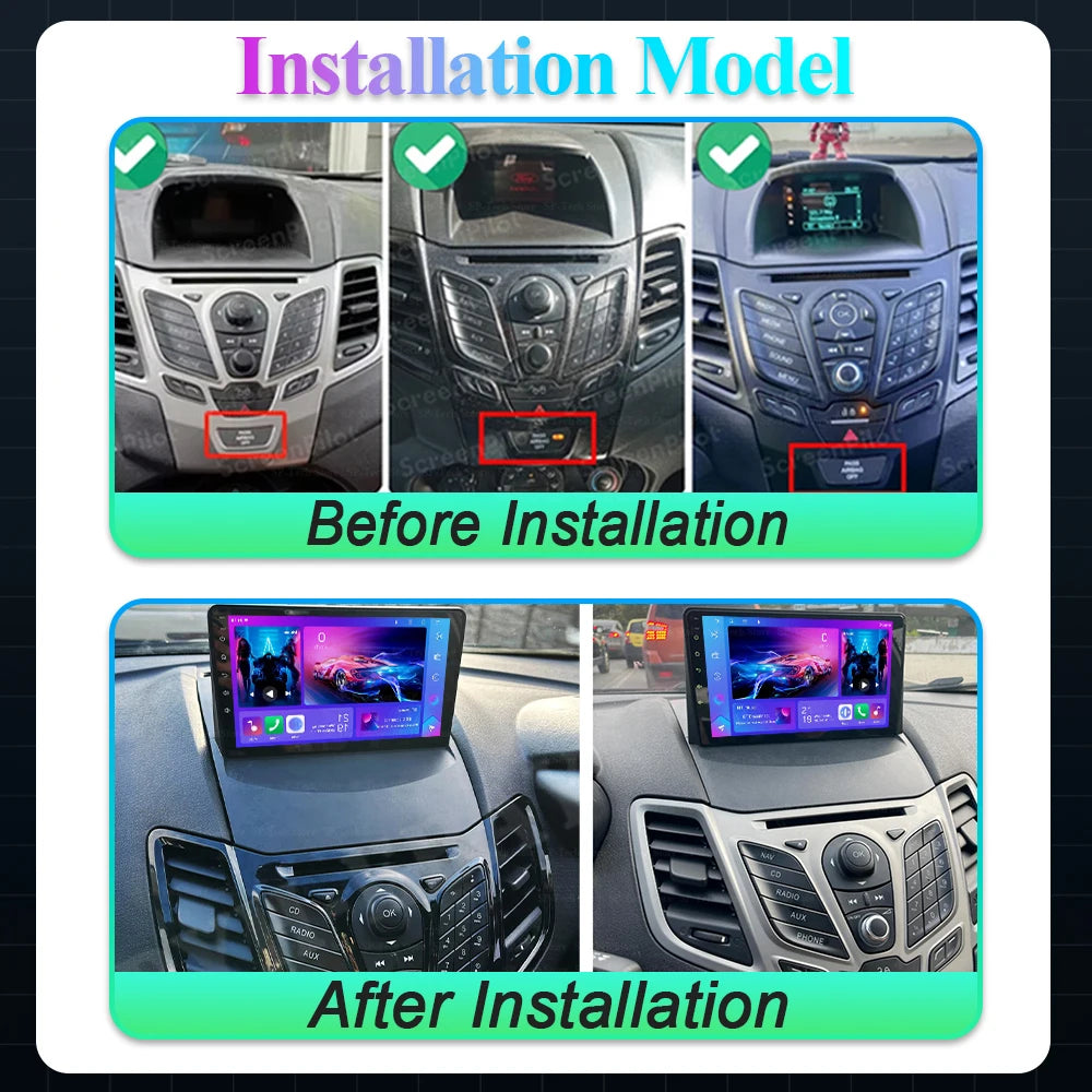 Android 16 For Ford Fiesta Mk 6 2008-2019 Car Radio Multimedia Video Player Carplay Wifi+5 | AUTOKITSHOP