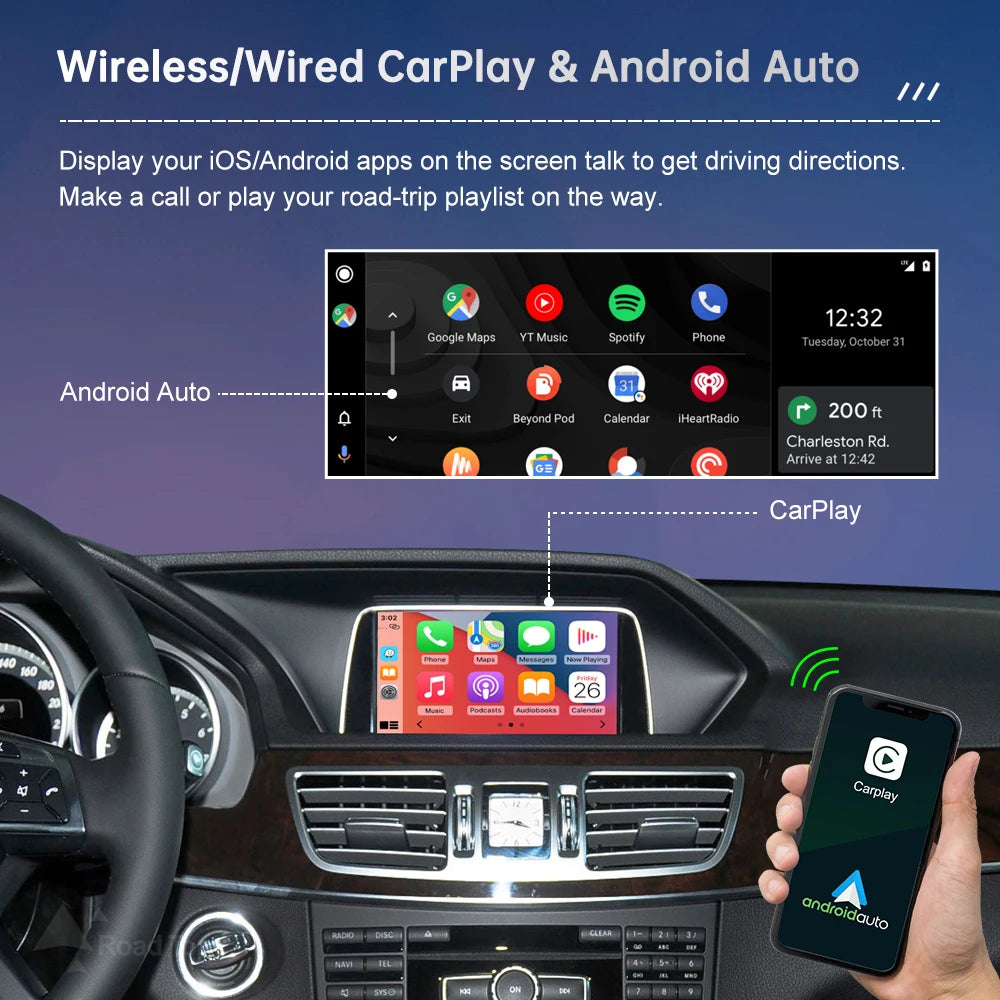 Plug and Play Wireless CarPlay for Mercedes Benz E Class W207 W212 NTG4.5 2011-2014 Androi
