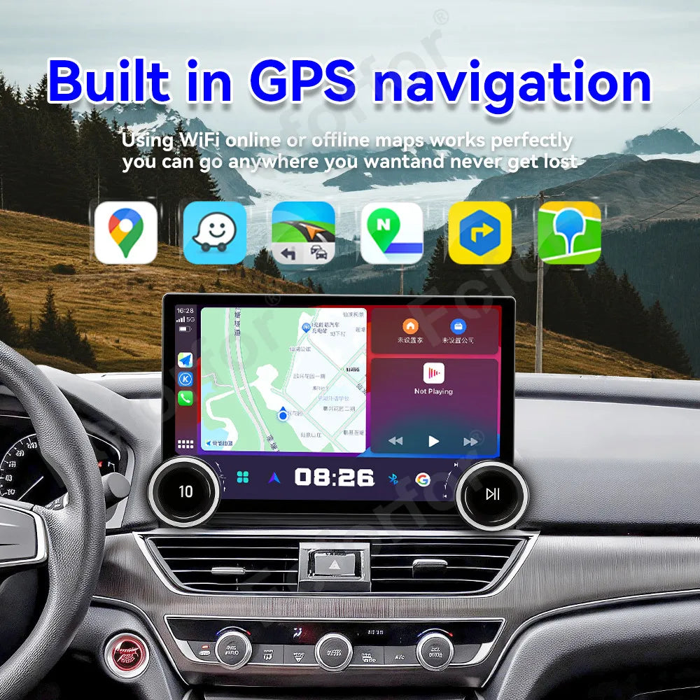Slim Large 11.5 Inch HD Touch Screen Android 15 Wireless CarPlay GPS Multimedia DSP Head U