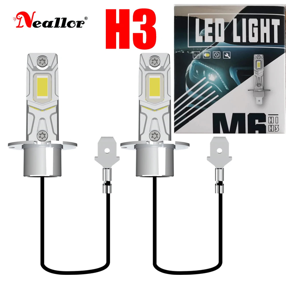 H3 PK22s LED Fog Lamp High Power Vehicles Headlight Moto Bulbs Super Bright 12V Car Turbo