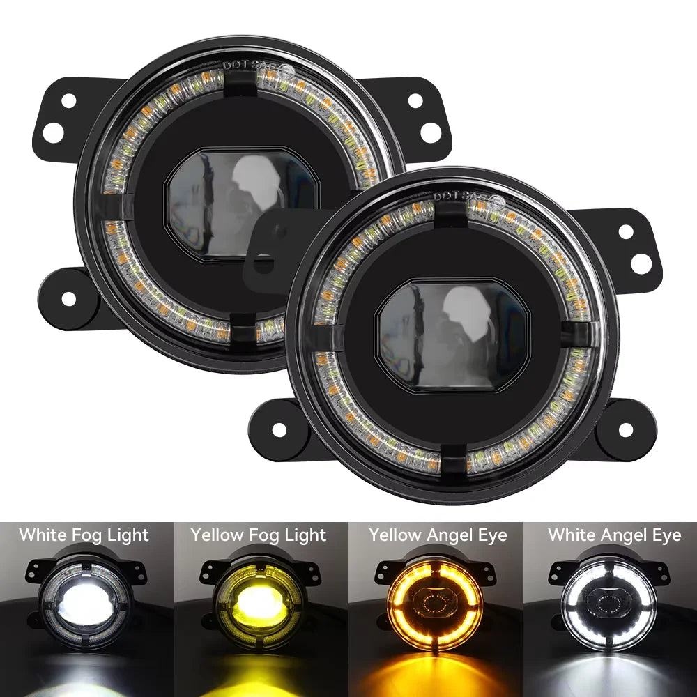 4 Inch Round LED Front Driving Fog Lights for Grand Cherokee 2011-2013/Wrangler JK 2007-20