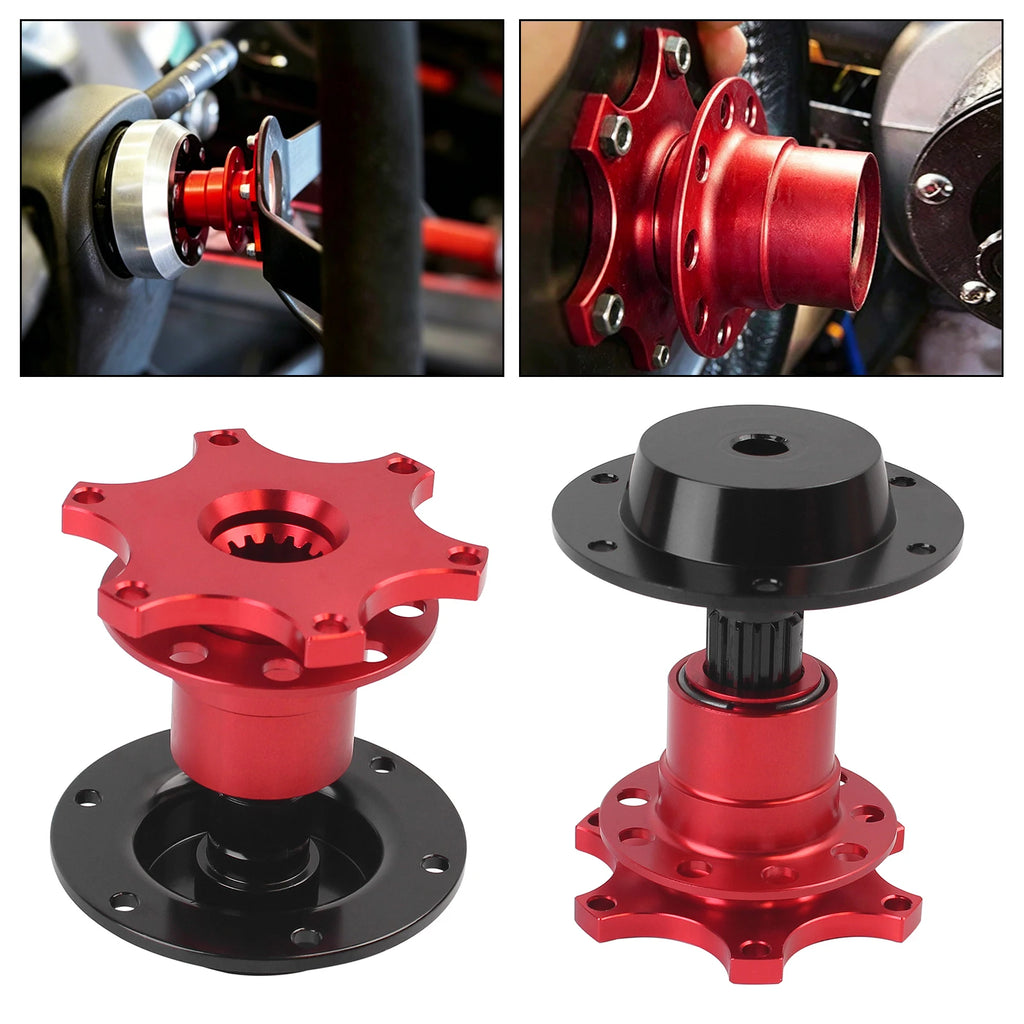 6 Hole Steering Wheel Quick Release Kit Universal Aluminum Snap‑Off Removable Hub Adapter Racing - Automotive LED Light