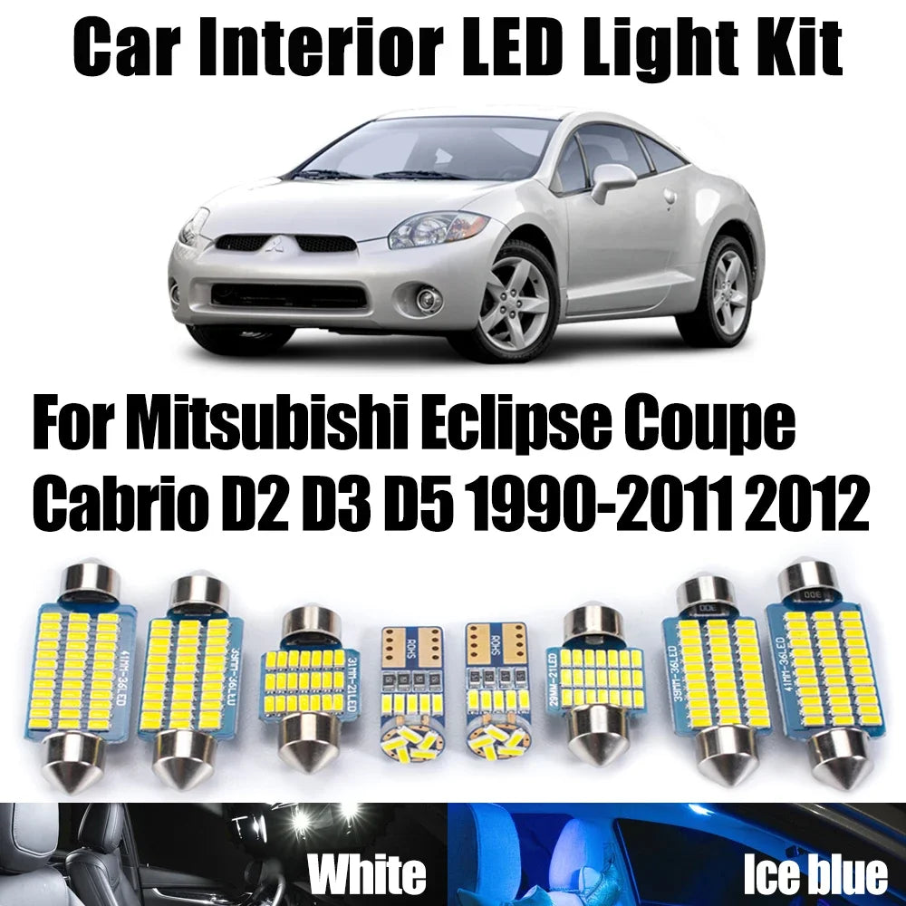 LED Interior Light Kit for Mitsubishi Eclipse Coupe Cabrio D2 D3 D5 1990- 2011 - Canbus Dome Map Door Trunk Bulbs | A...