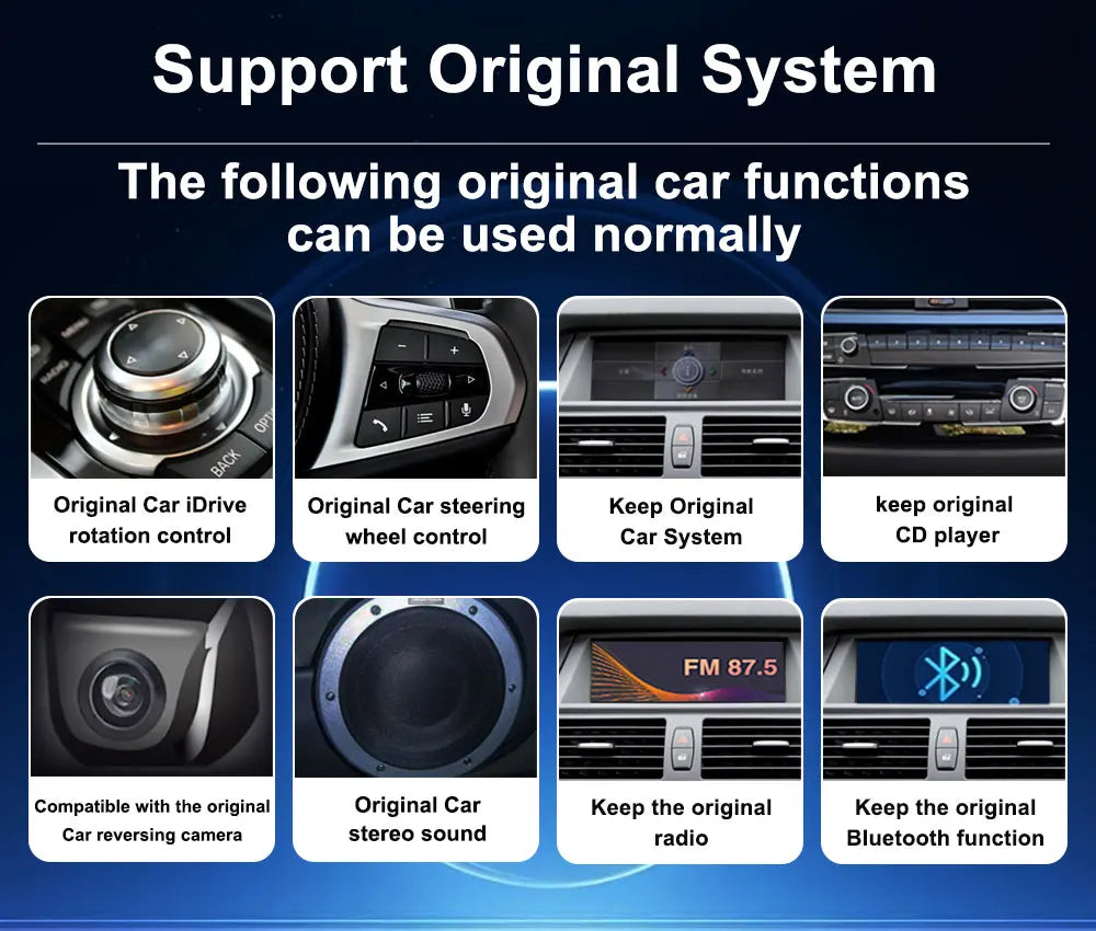 RHD 4G Carplay Car Radio Multimedia Video Player Stereo Android 14 for BMW X5 E70 X6 E71 2