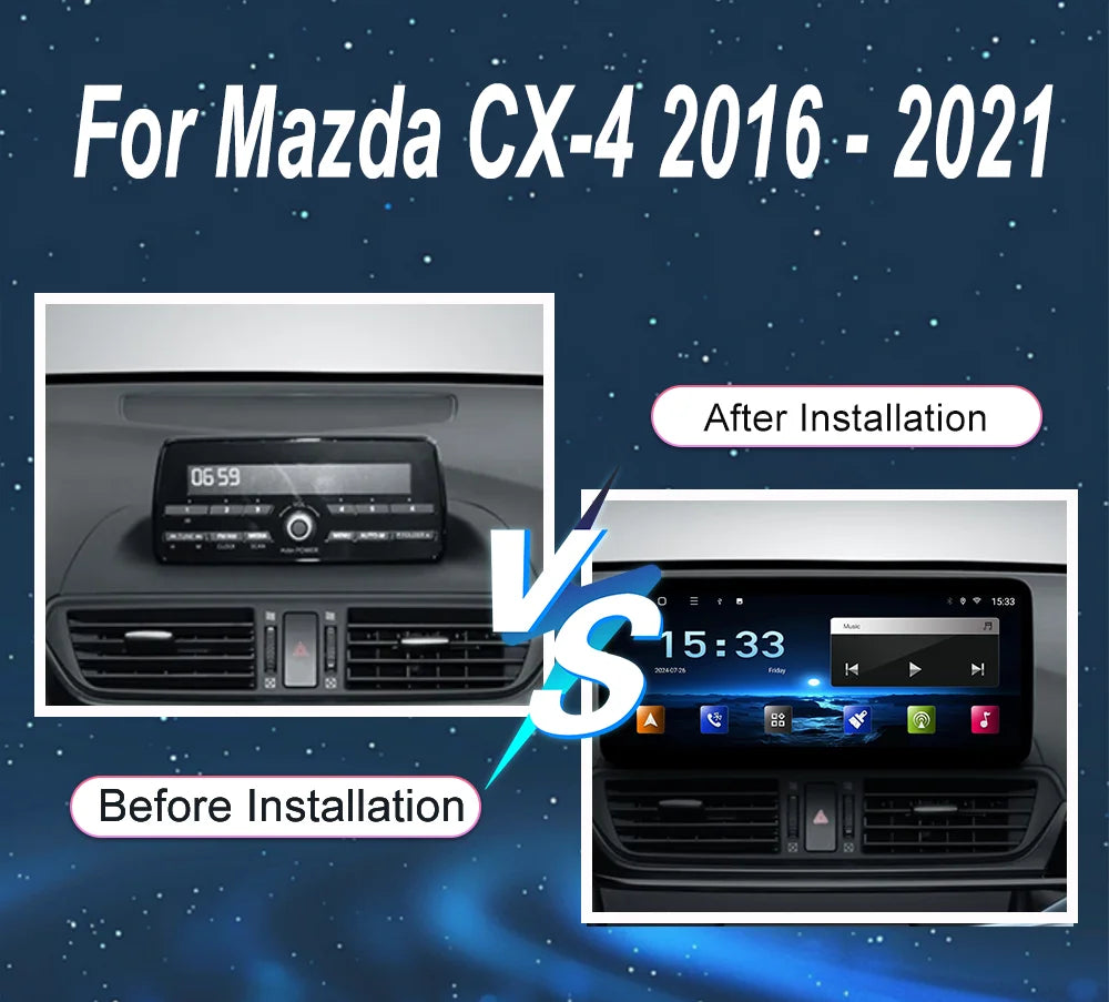 Car DVD Android 14 Radio Stereo For Mazda CX-4 2016 -2021 Auto Bluetooth Multimedia Video