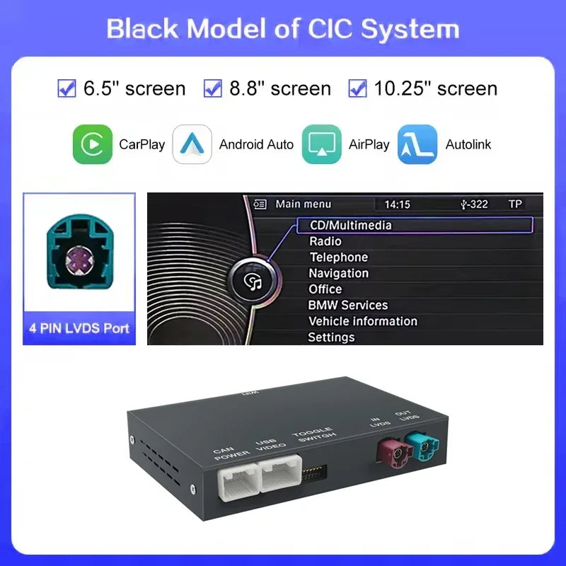 Wireless CarPlay Android Auto Decoder Module For BMW X1 E84 X5 E70 X6 E71 CIC 2009-2015 Wi | AUTOKITSHOP
