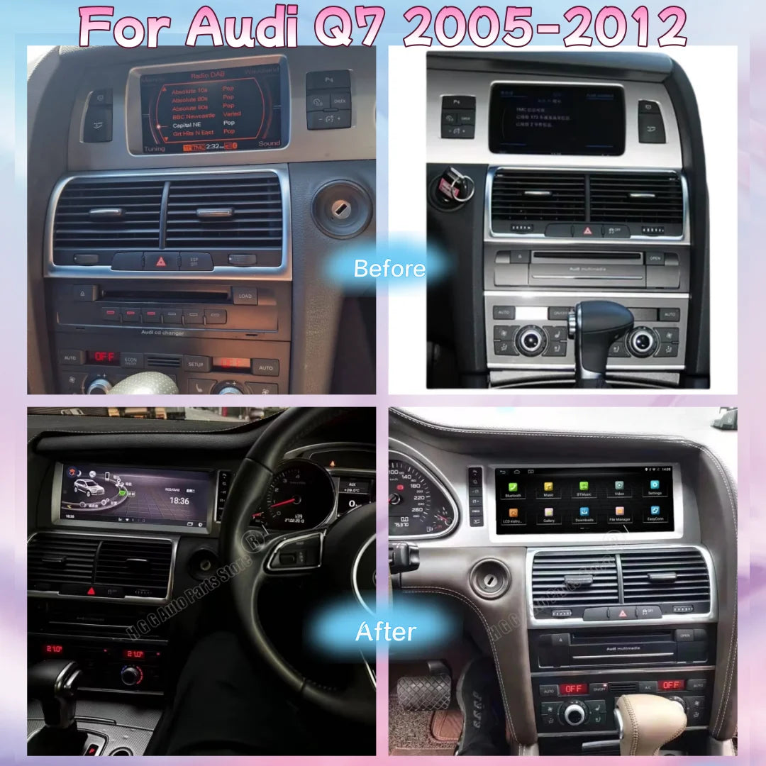 L Car Android14 For Audi Q7 A4L A4 2005-2015 Wireless CarPlay GPS Intelligent Multimedia P
