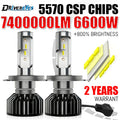 7400000LM H4 Led Headlight 12V 24V 6600W H7 H11 H1 H8 H9 HB3 9005 HB4 9006 Canbus CSP Chip