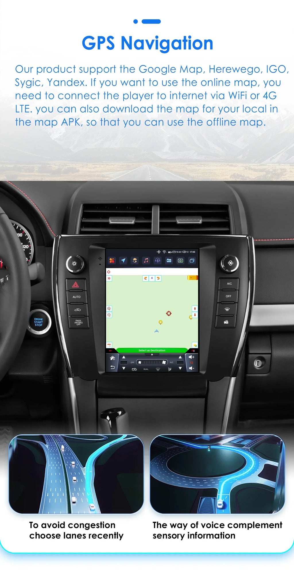 9.7"7862 Android 13 Car radio multimedia player For Toyota Camry 2015 2016 2017 4G Carplay