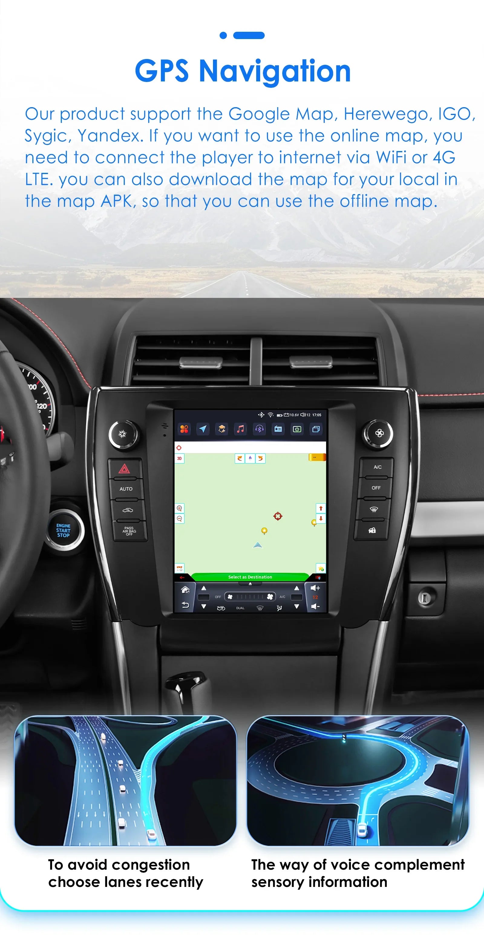 9.7"7862 Android 13 Car radio multimedia player For Toyota Camry 2015 2016 2017 4G Carplay