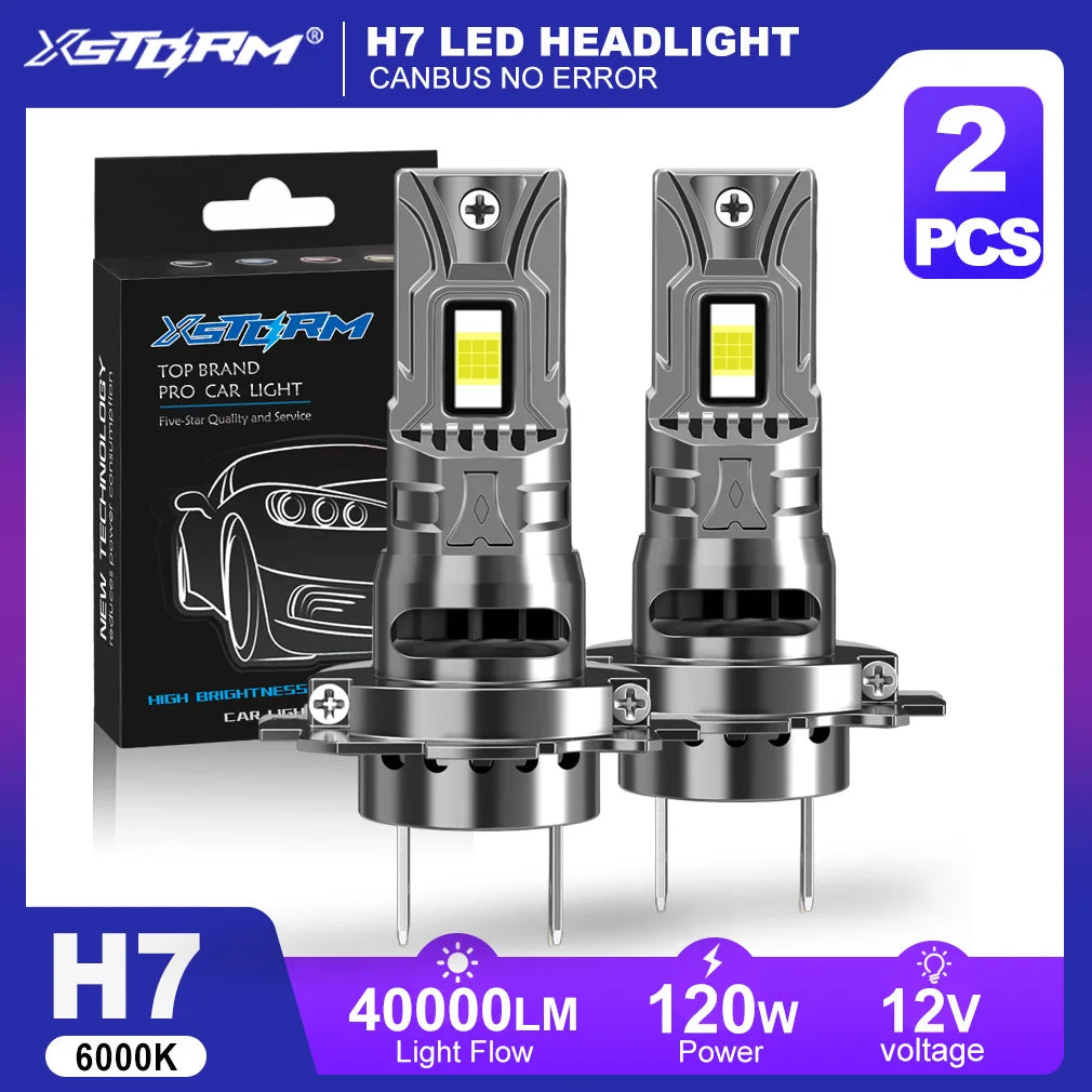 XSTORM H7 H4 LED Canbus Car Headlight H1 H11 9005 9006 LED Lights 120W 6000K With Fan Turb