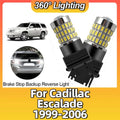 T25 3157 P27/7W Super Bright 3014 LED Bulbs White Tail Brake Reverse Light For Cadillac Es