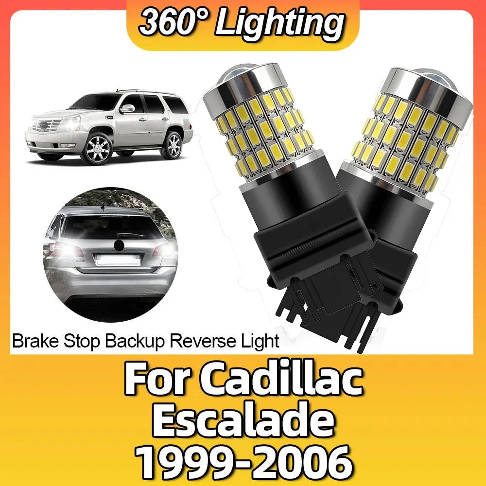 T25 3157 P27/7W Super Bright 3014 LED Bulbs White Tail Brake Reverse Light For Cadillac Es