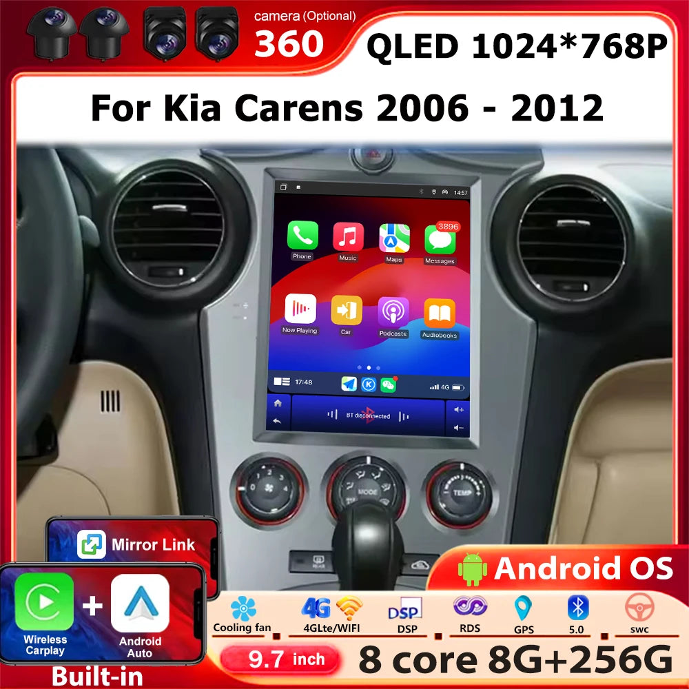 9.7 Inch For Kia Carens 2006 - 2012 Android 16 Car Radio Multimedia Video Player GPS Navig