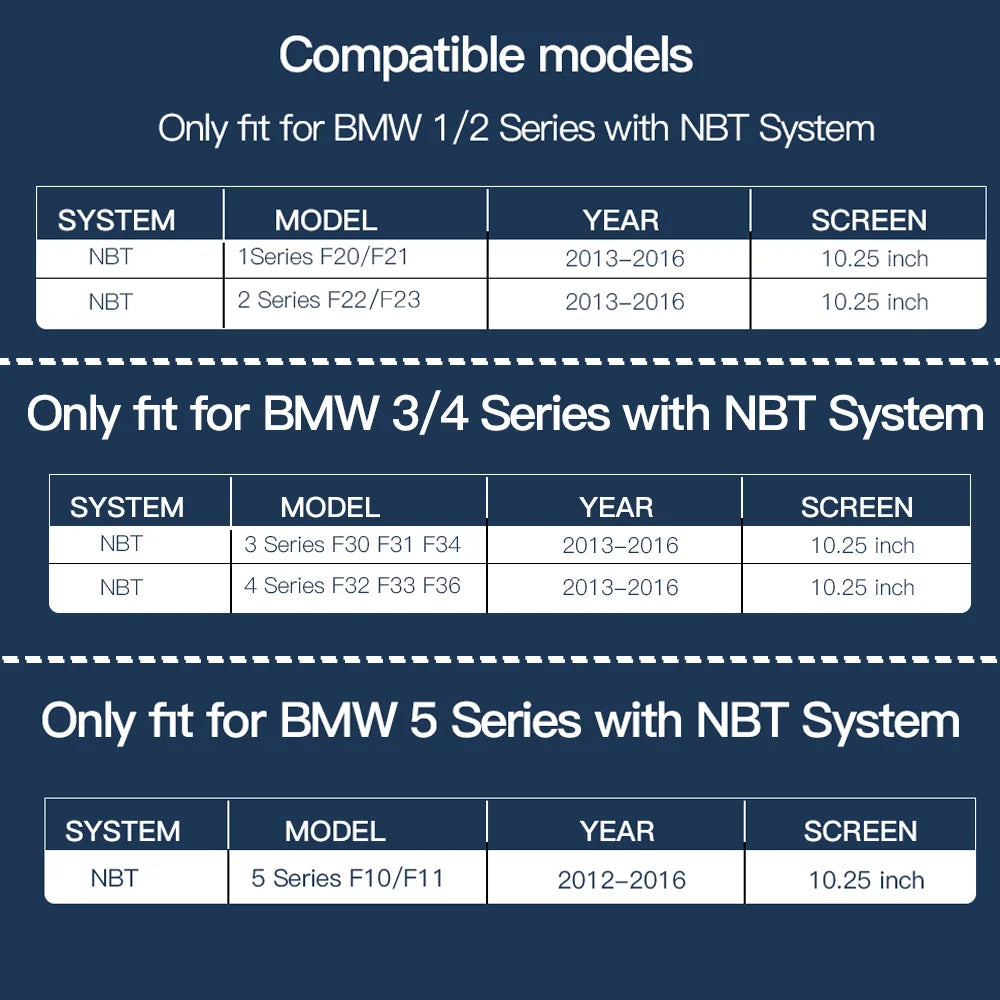 CARABC 10.25' Multimedia Screen Wireless Carplay Android Auto For BMW NBT F10 F11 F20 F21  | AUTOKITSHOP