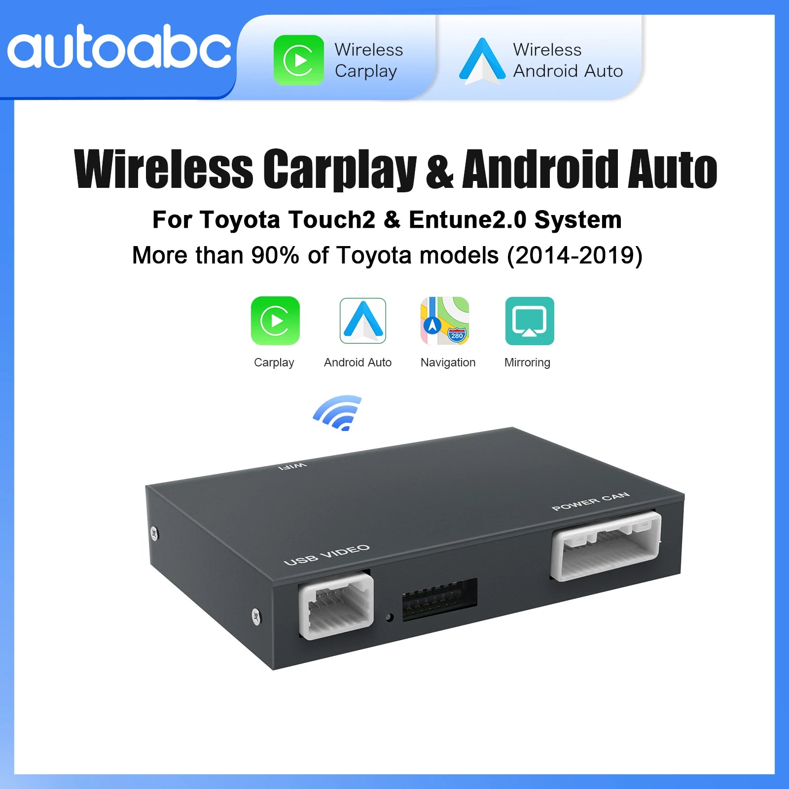 AUTOABC Wireless CarPlay Android Auto Multimedia Module ForToyota Touch2 Entune 2.0 System