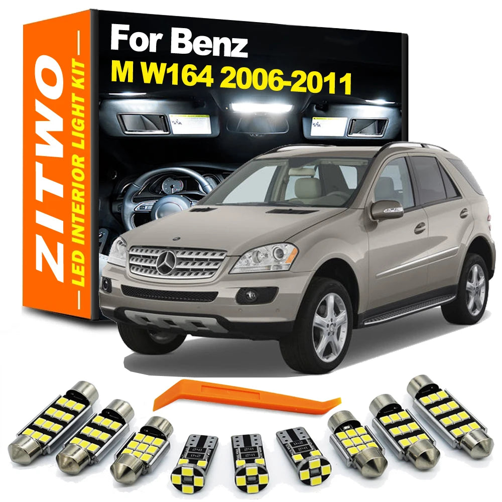 ZITWO 19Pcs LED Bulb Interior Reading Trunk Light Kit For Mercedes Benz M ML Class W164 ML350 ML450 ML500 2006-2011 Accessories