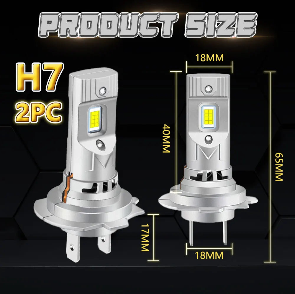 1600W Turbo H7 LED CANBUS Light Mini Head Lamp 1:1 Size Wireless H7 Car LED Headlight Bulb