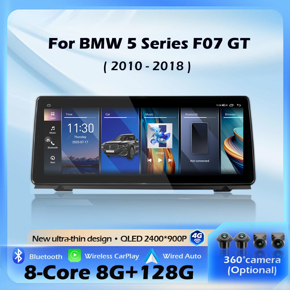 Wireless CarPlay Navigation GPS Android 16 For BMW 5 Series F07 GT 2010-2018 CIC NBT Syste