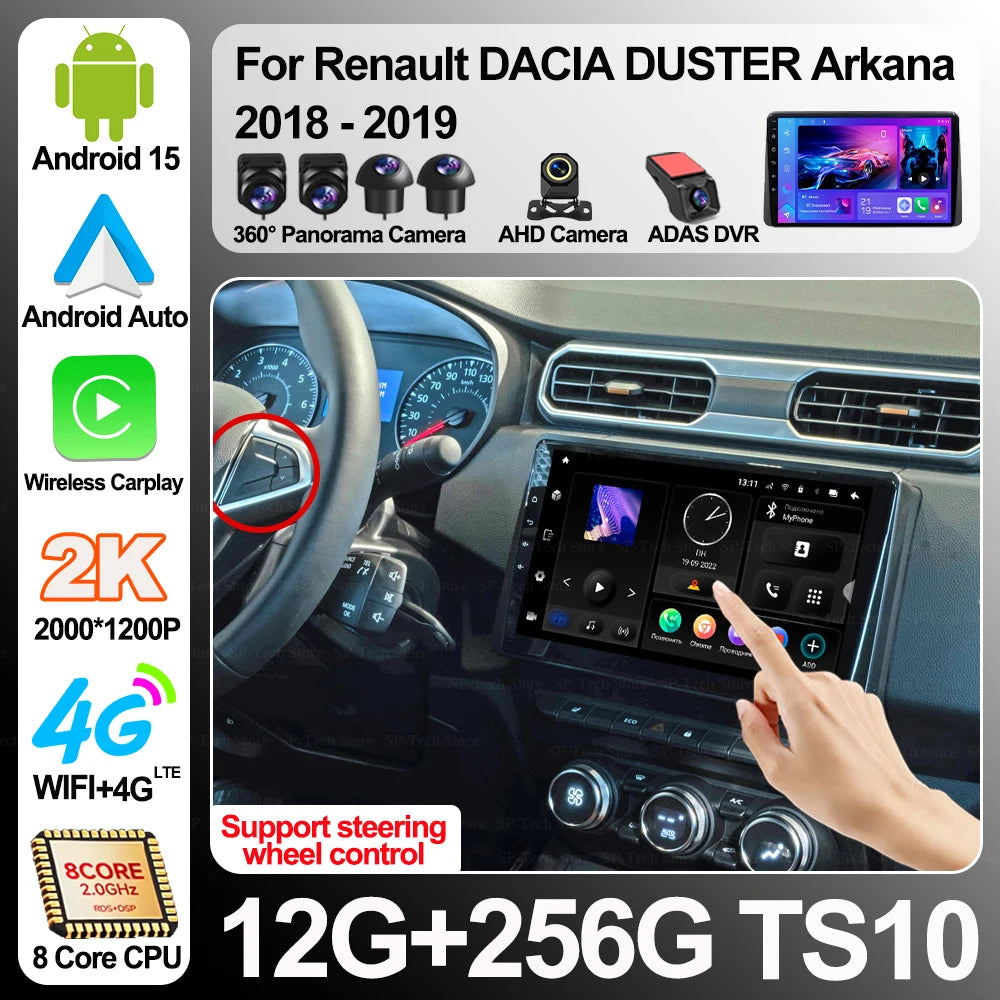 Android 16 For Renault Dacia Duster Arkana 2018-2019 Car Radio Auto Carplay Gps Navigation | AUTOKITSHOP