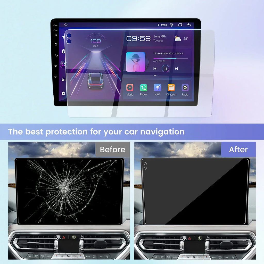 For M6 Pro Plus 9 '' 10 Inch LCD Tempered Glass Protective Universal Multimedia Protection | AUTOKITSHOP