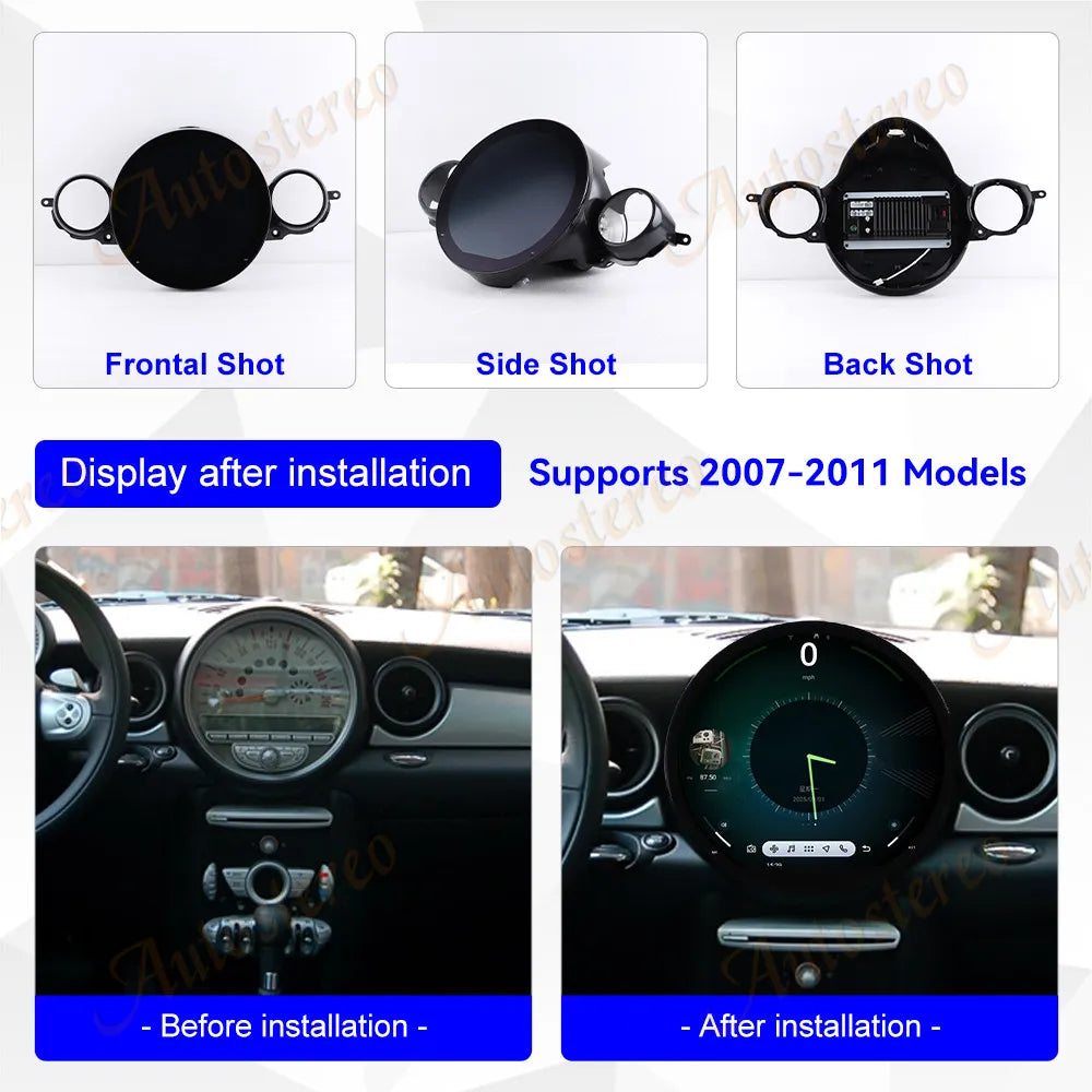 11.7 Inch HD Screen CarPlay Android 14 For BMW mini 2007-2011 Car Radio Multimedia Player