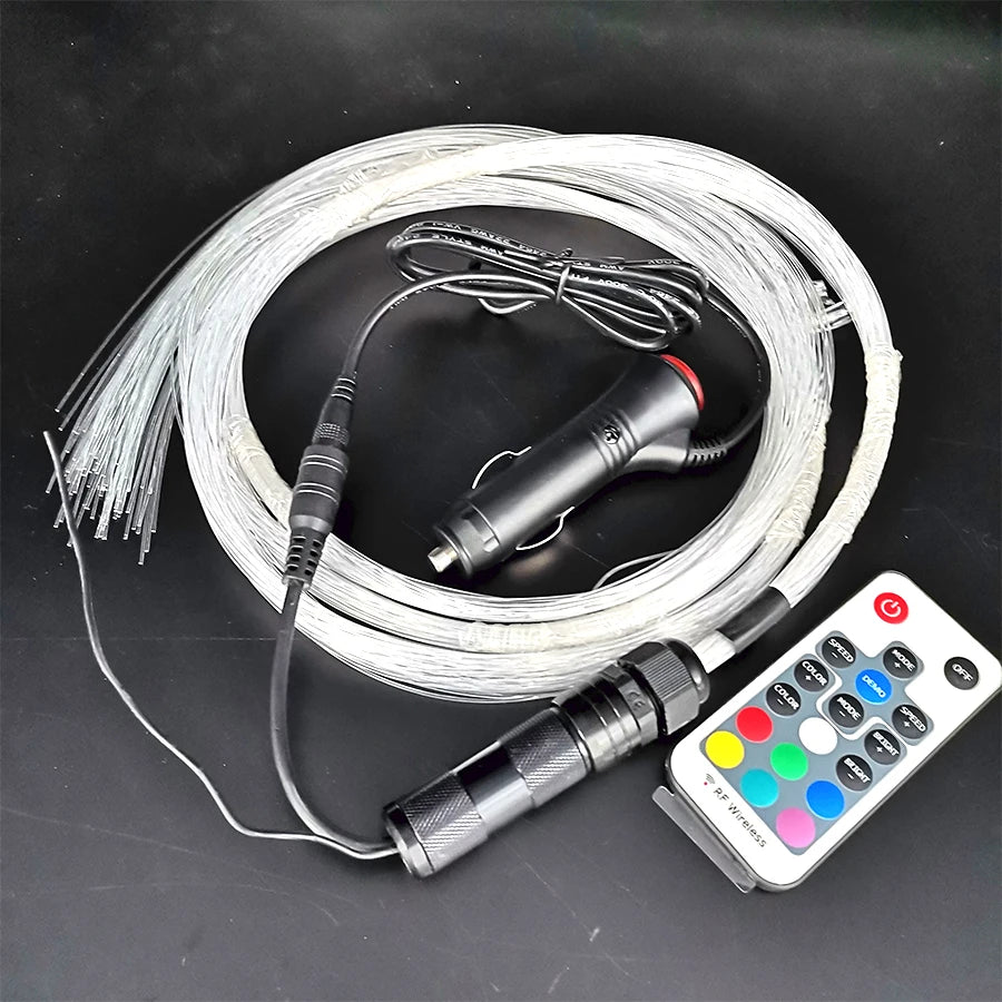 RF Remote Control Car Fiber Optic Lights 12V Star Ceiling Light with 60PCS 0.75mm 1.5m Fib