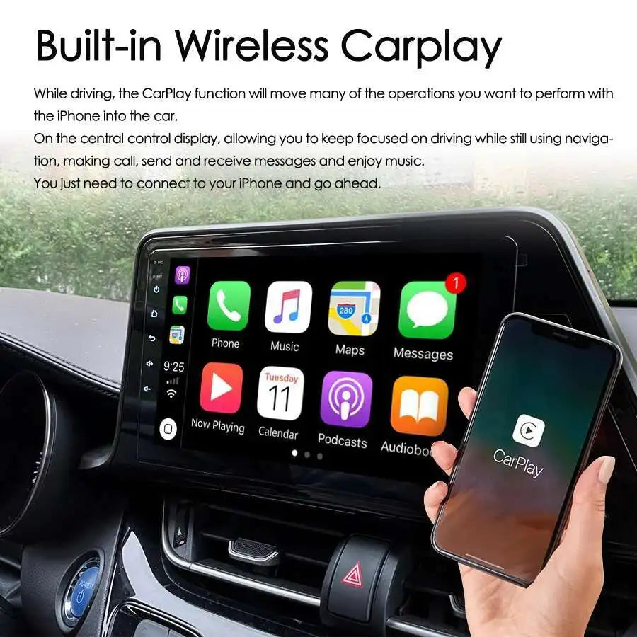 Wireless CarPlay Android 14 AI Voice Car Radio Stereo 8+128GB GPS Navigation For Toyota CH