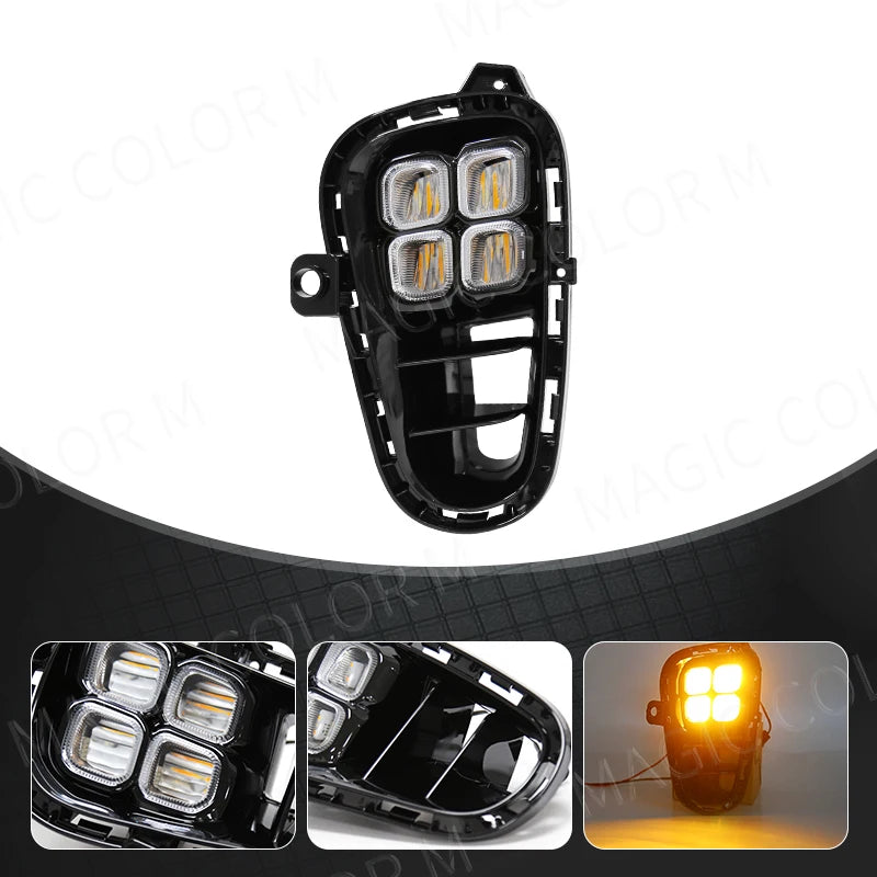DRL For Kia RIO 2017 2018 2019 2020 Led Daytime Running Lights Daylight Turn Signal Headli | AUTOKITSHOP