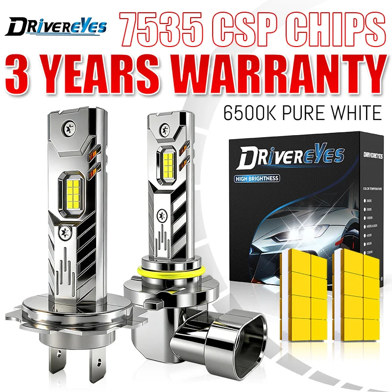 H7 9005 LED Headlight Canbus H4 H11 H1 H8 HB3 9006 HB4 Turbo 1:1 Size Plug&Play Mini Lamp