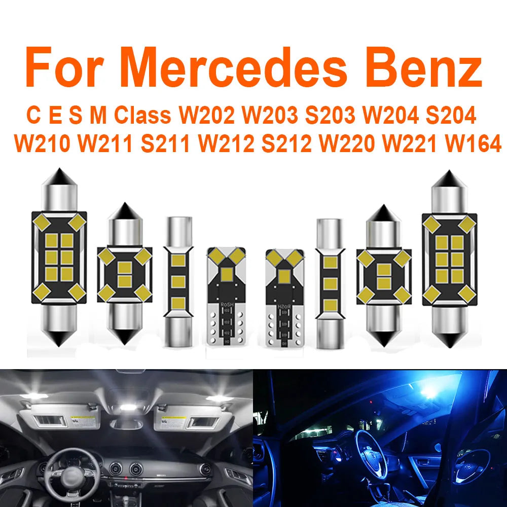 LED Interior Light Kit for Mercedes Benz C E S M Class W202 W203 S203 W204 S204 W210 W211 S211 W212 S212 W220 Car LED...