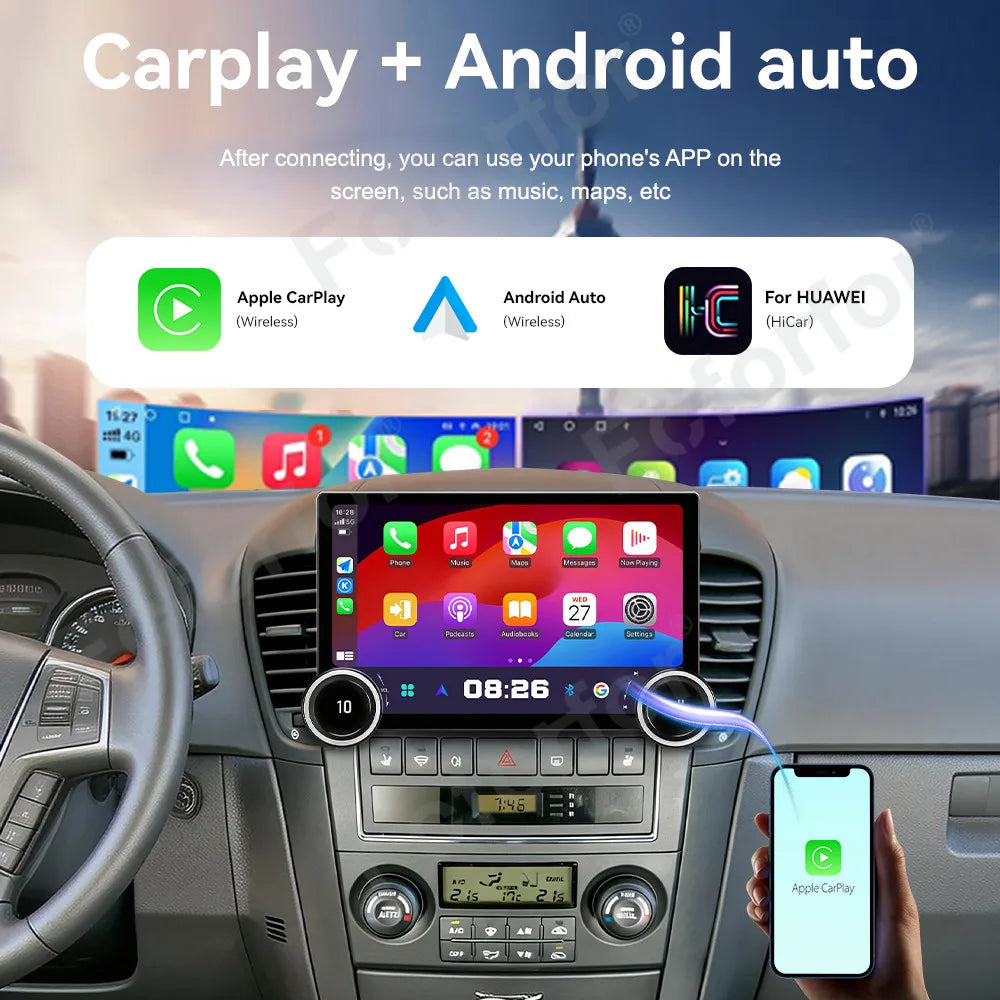 Upgrade 11.5 Inch Android 15 HD Touch Wireless CarPlay Android Auto GPS Navi Car Media Hea