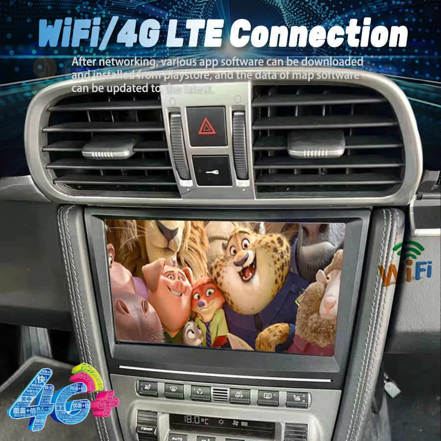8inch Android Screen For Porsche Cayman 2005-2012 997.1 911 Stereo Car Radio Multimedia Vi