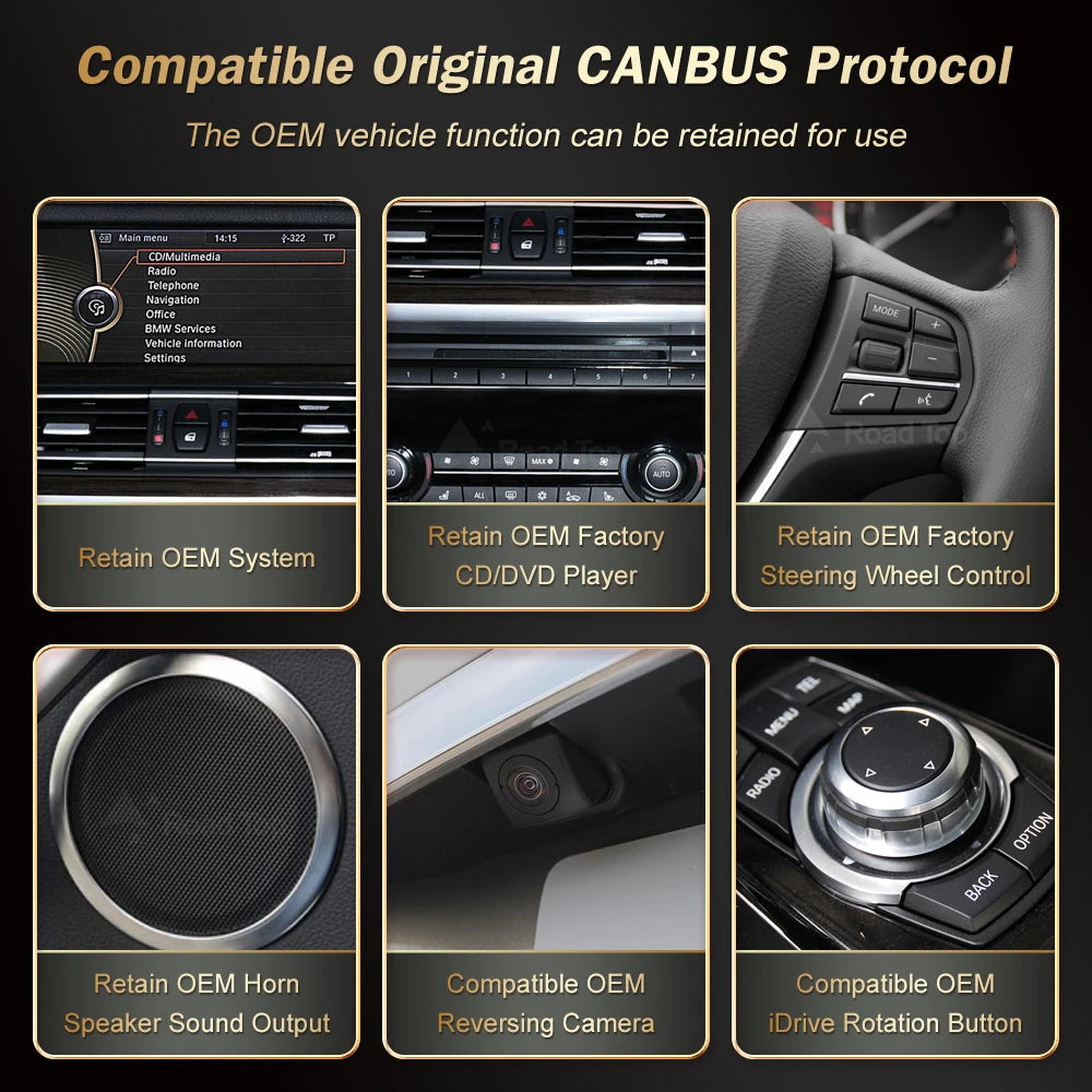12.3' RoadTop Wireless CarPlay Android Auto Multimedia Radio Linux Touch Screen For BMW 7