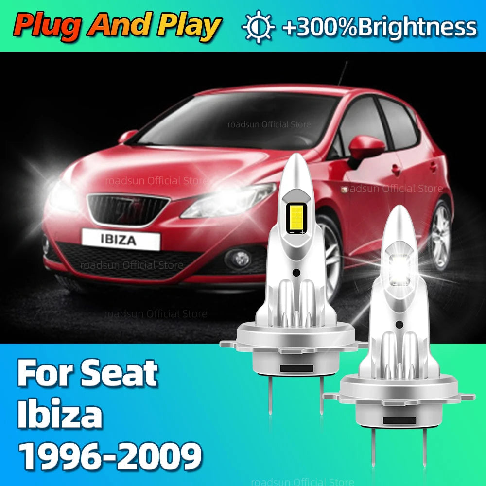 180W H7 LED Headlights 6000K Headlamp CSP Wireless Car Lights For Seat Ibiza 1996-2000 200