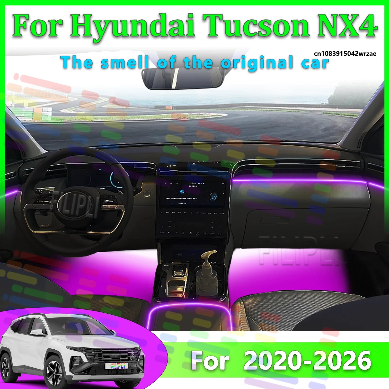 64 RGB - Neon Strip - for Hyundai NX4 - App Control - Car Interior Lighting | AUTOKITSHOP