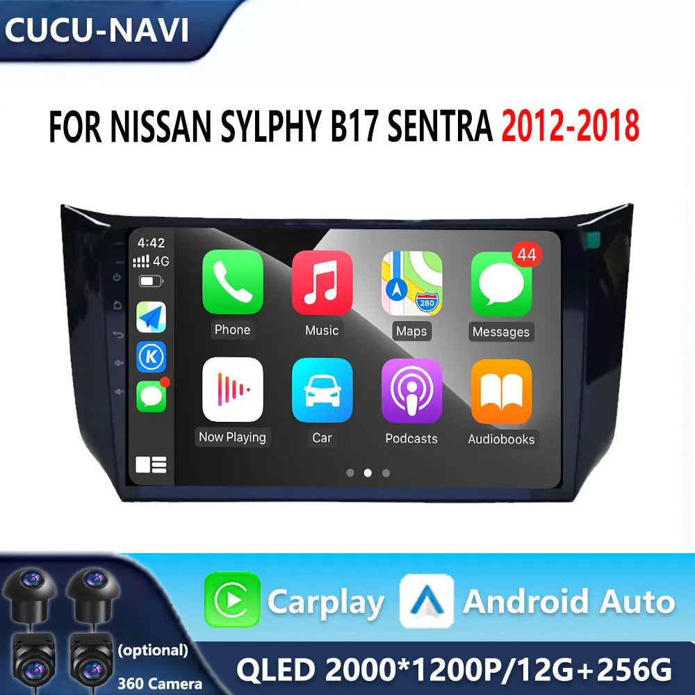 Carplay Android 15 Car Radio For Nissan Sylphy B17 Sentra 2012 2013 2014 2015 2016 - 2018  | AUTOKITSHOP