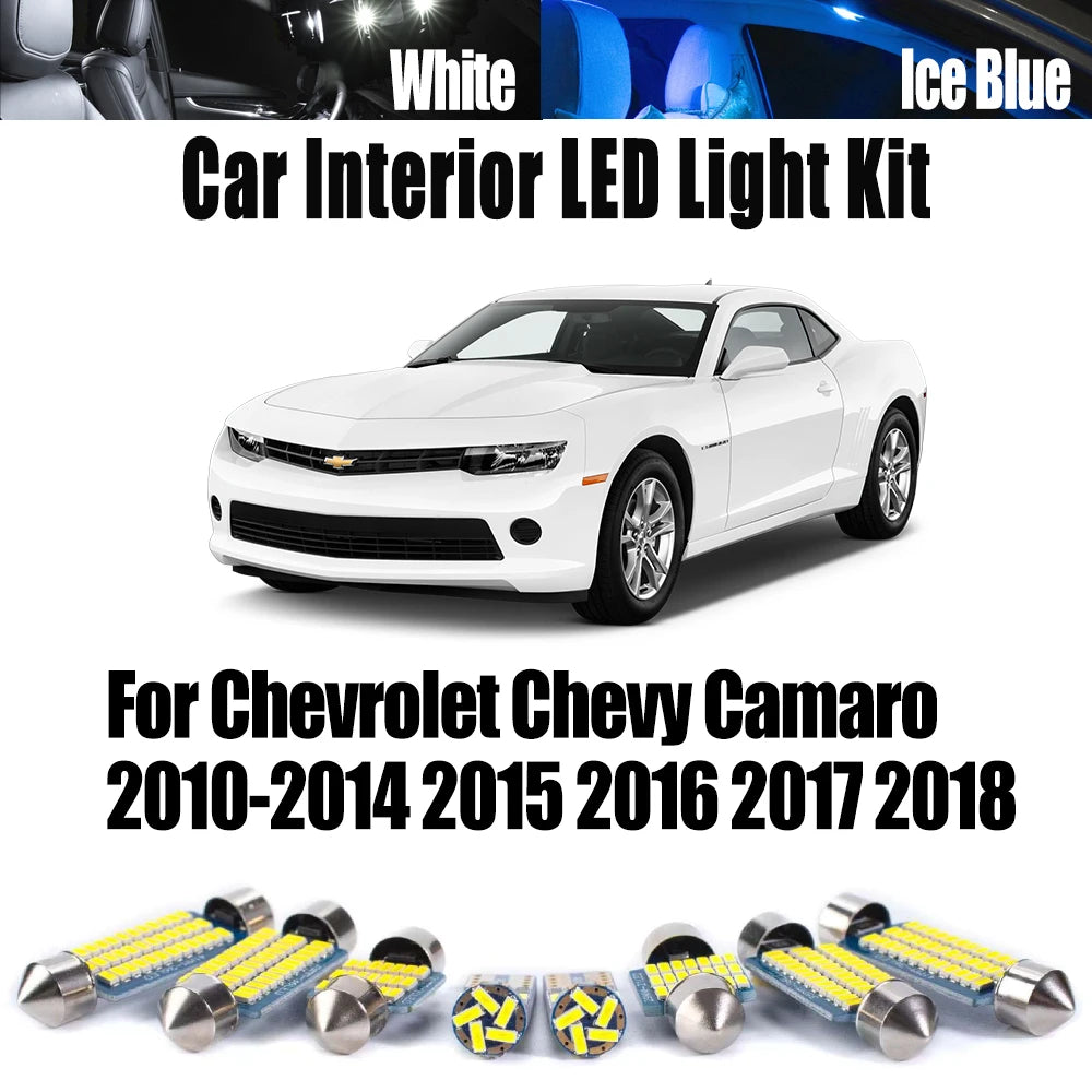 8-Piece LED Interior Light Kit for Chevrolet Chevy Camaro 2010- 2014 - Canbus Dome Map Door Trunk Bulbs | AUTOKITSHOP